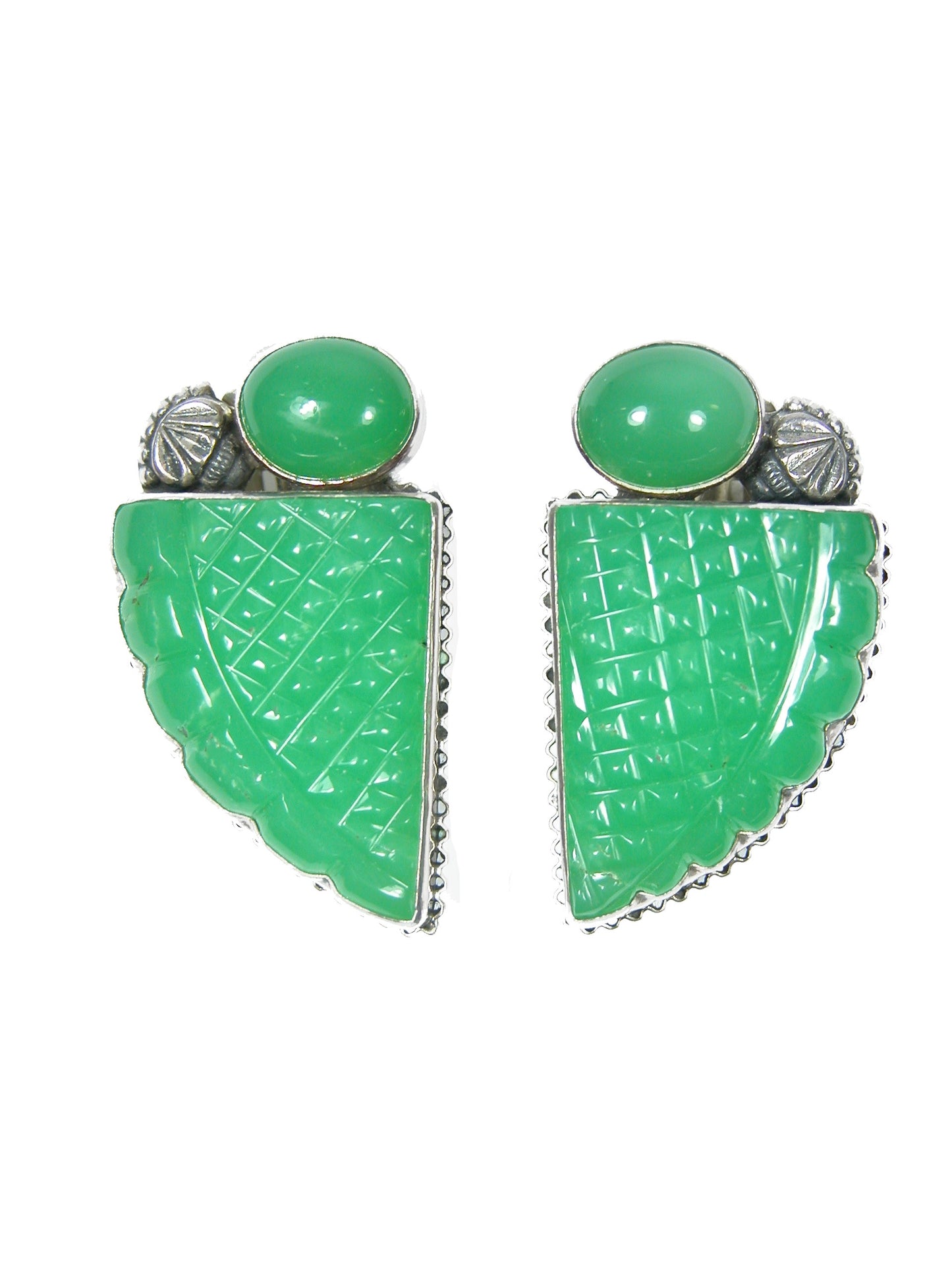 Chrysoprase Sterling Silver Earring