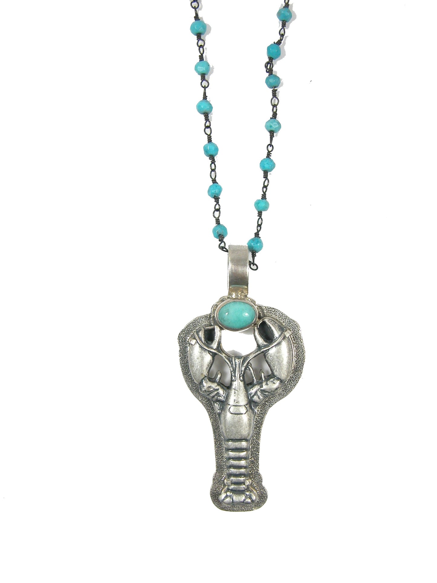 Lobster with Amazonite Necklace