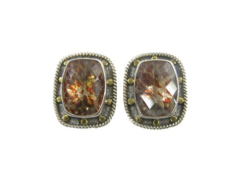 Enamel in Quartz Sterling Silver Earring