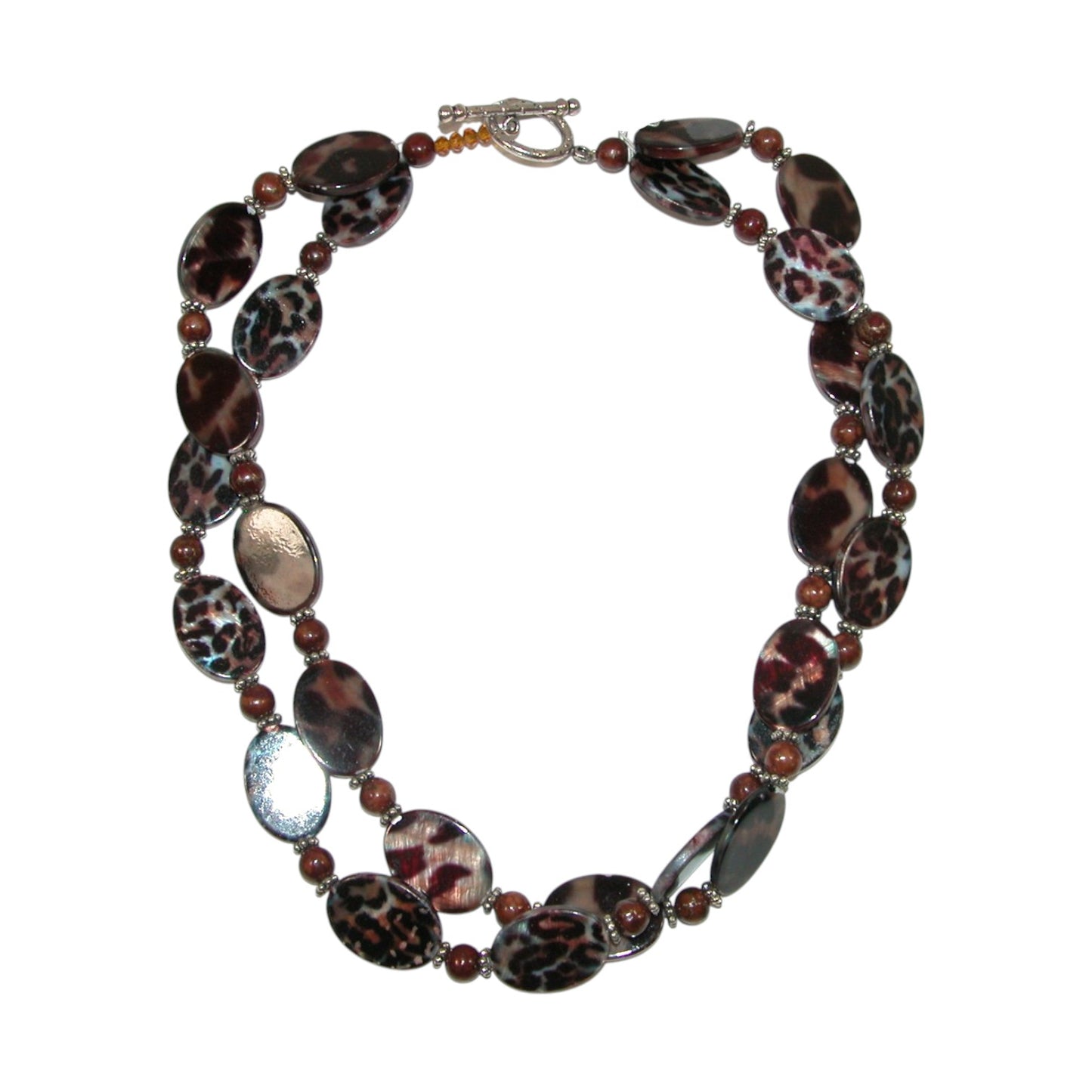 11003 Mother of Pearl Sterling Silver Beaded Necklace