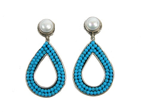 Freshwater Pearl Turquoise Sterling Silver