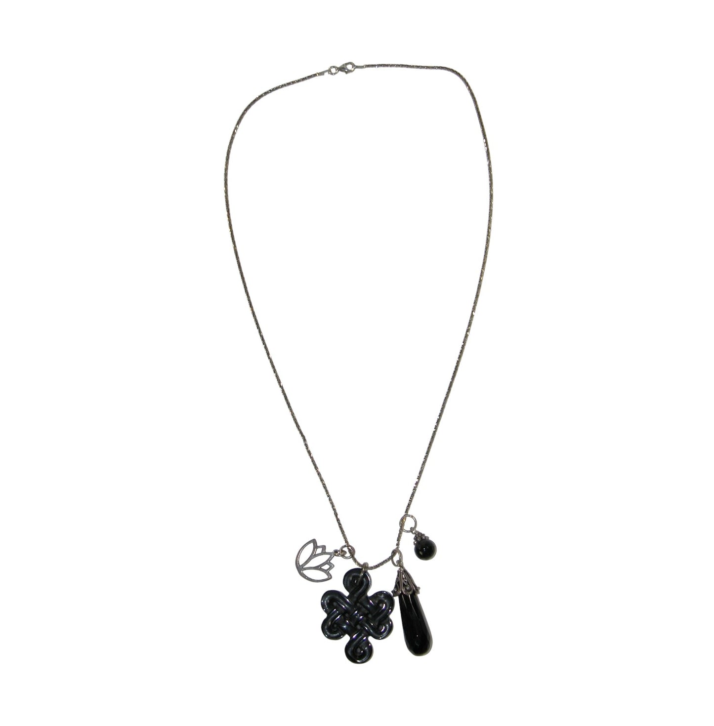 18156 Black Onyx Sterling Silver Necklace