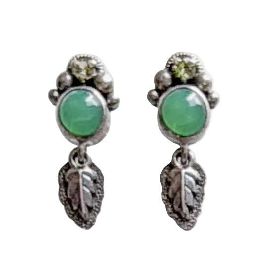 18925 Chrysocolla, Crystal Earrings