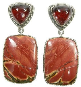 Garnet Cherry Creek Jasper Sterling Silver Earring