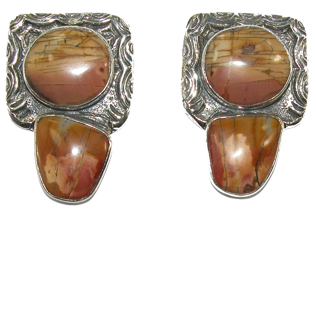 19811 Mushroom Jasper Sterling Silver Earrings