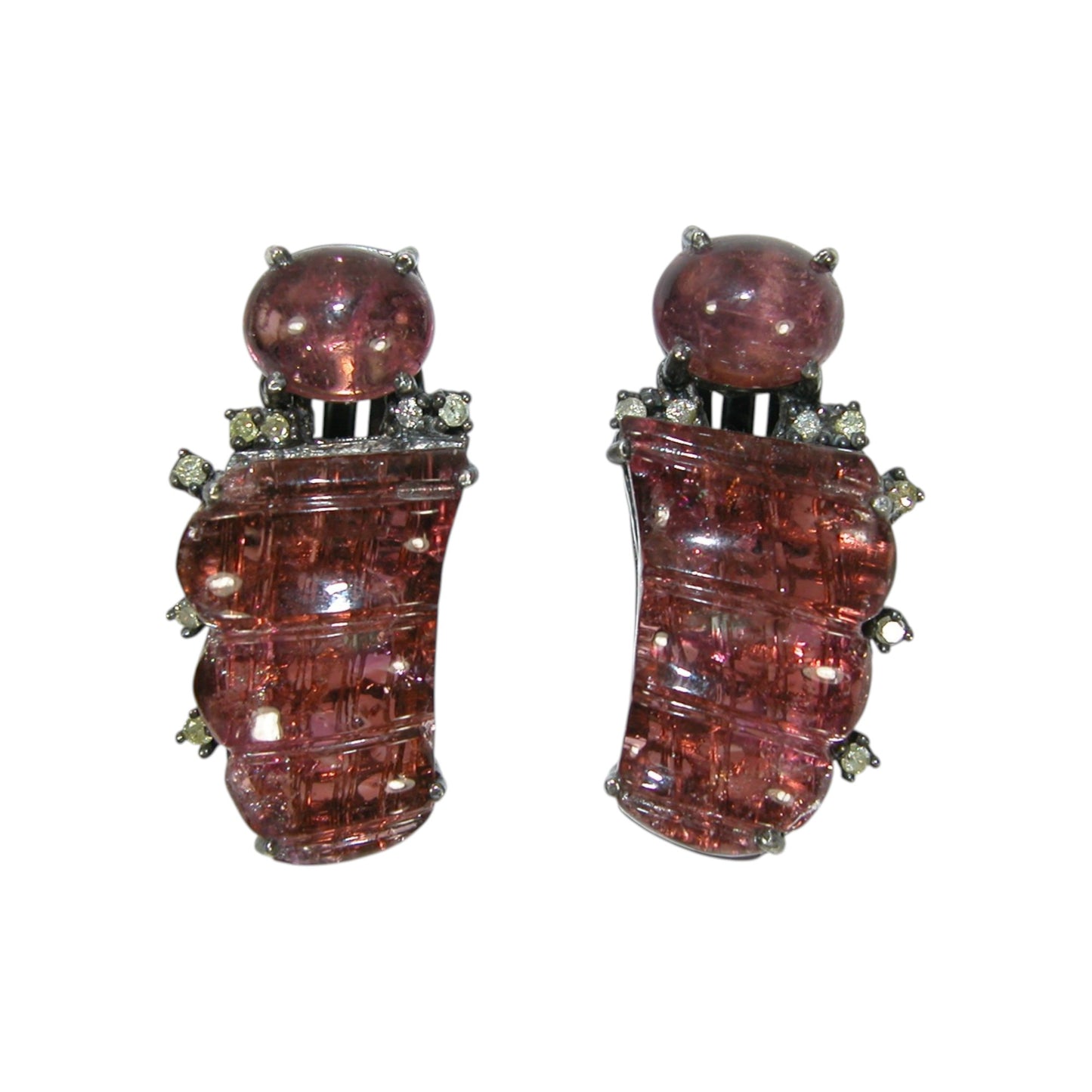 19959 Pink Diamond Sterling Silver Earrings