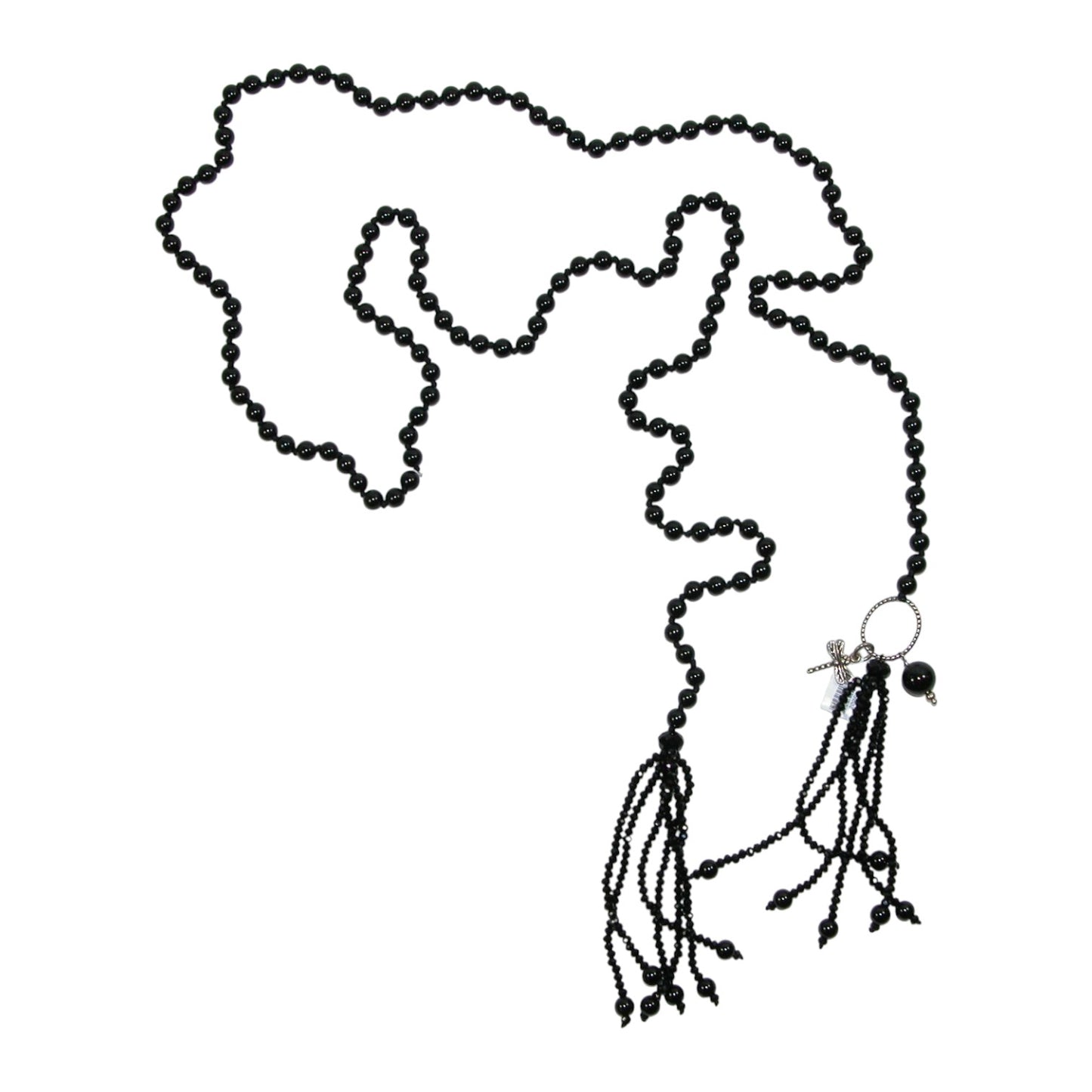 2006 Onyx Sterling Silver Tassel Necklace