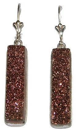 Rose Gold Over Drusy Agate Sterling Silver Earring