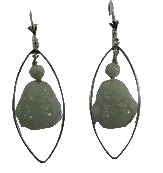 20084 Jade Buddha Dangle Sterling Silver Earrings