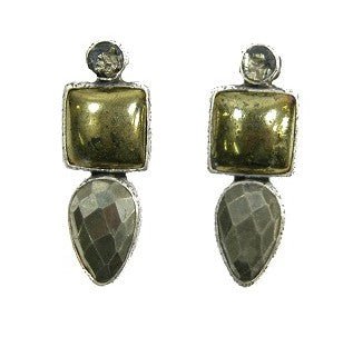 20530 Slade Pyrite Chalco Pyrite Sterling Silver Earring