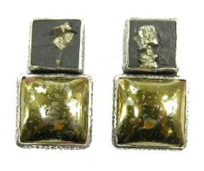 20559 Slade Pyrite Chalco Pyrite Sterling Silver Earrings