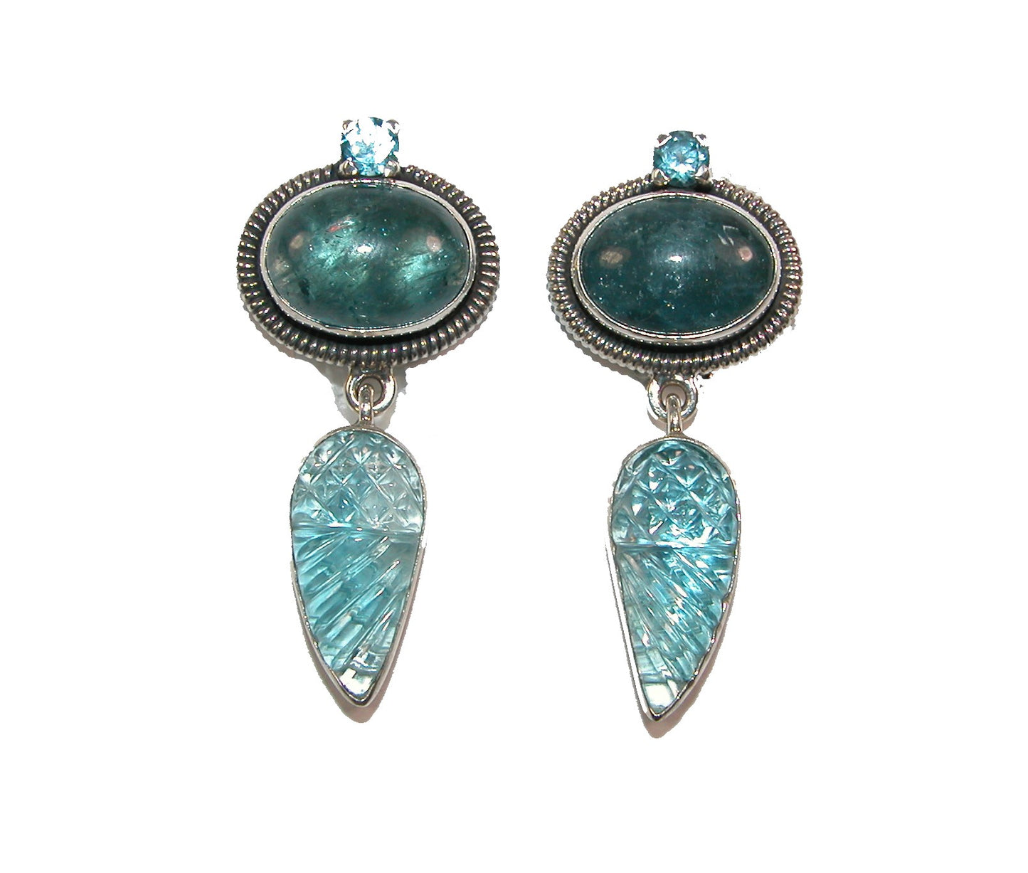 Aquamarine Blue Topaz Sterling Silver Earrings
