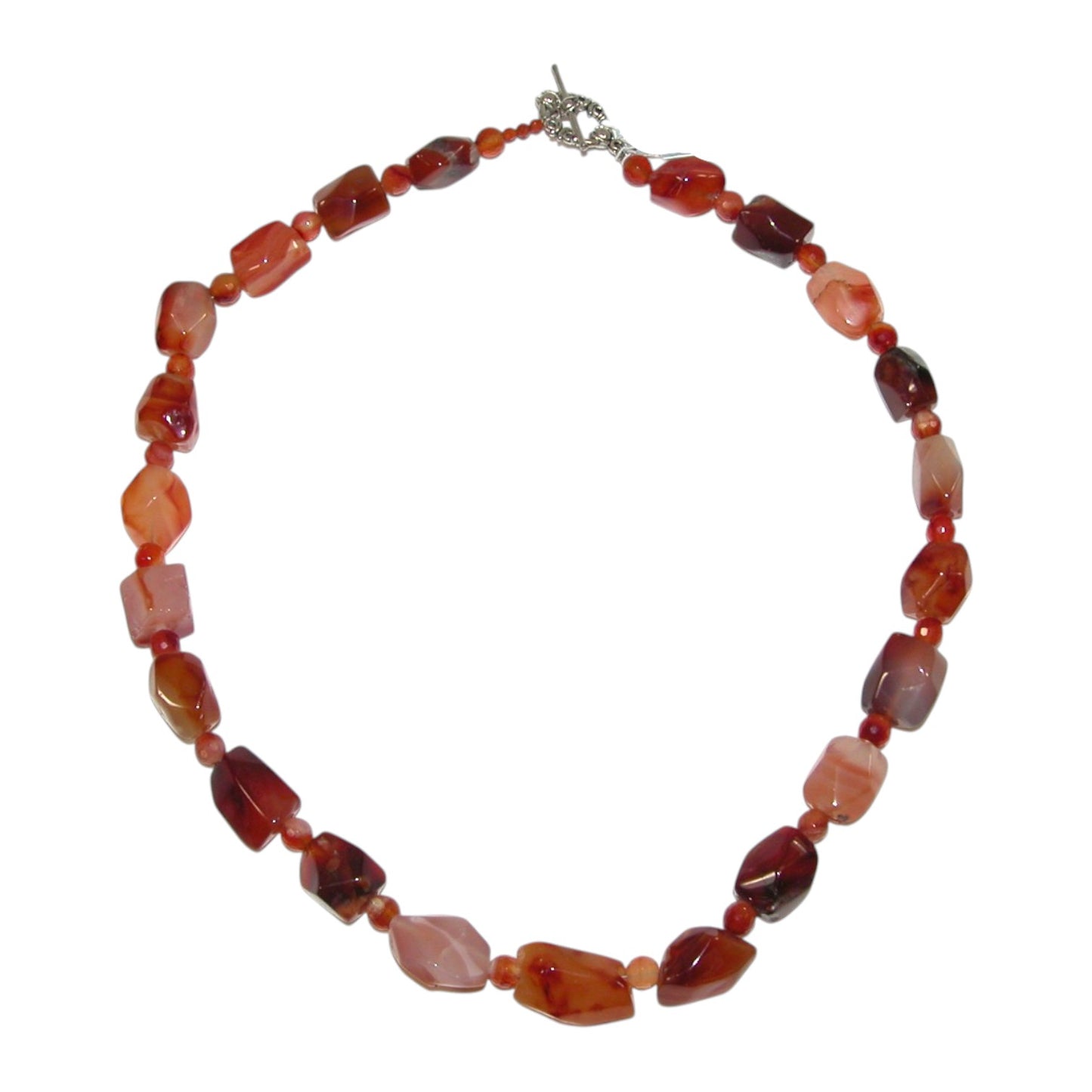 21000 Carnelian Sterling Silver Beaded Necklace
