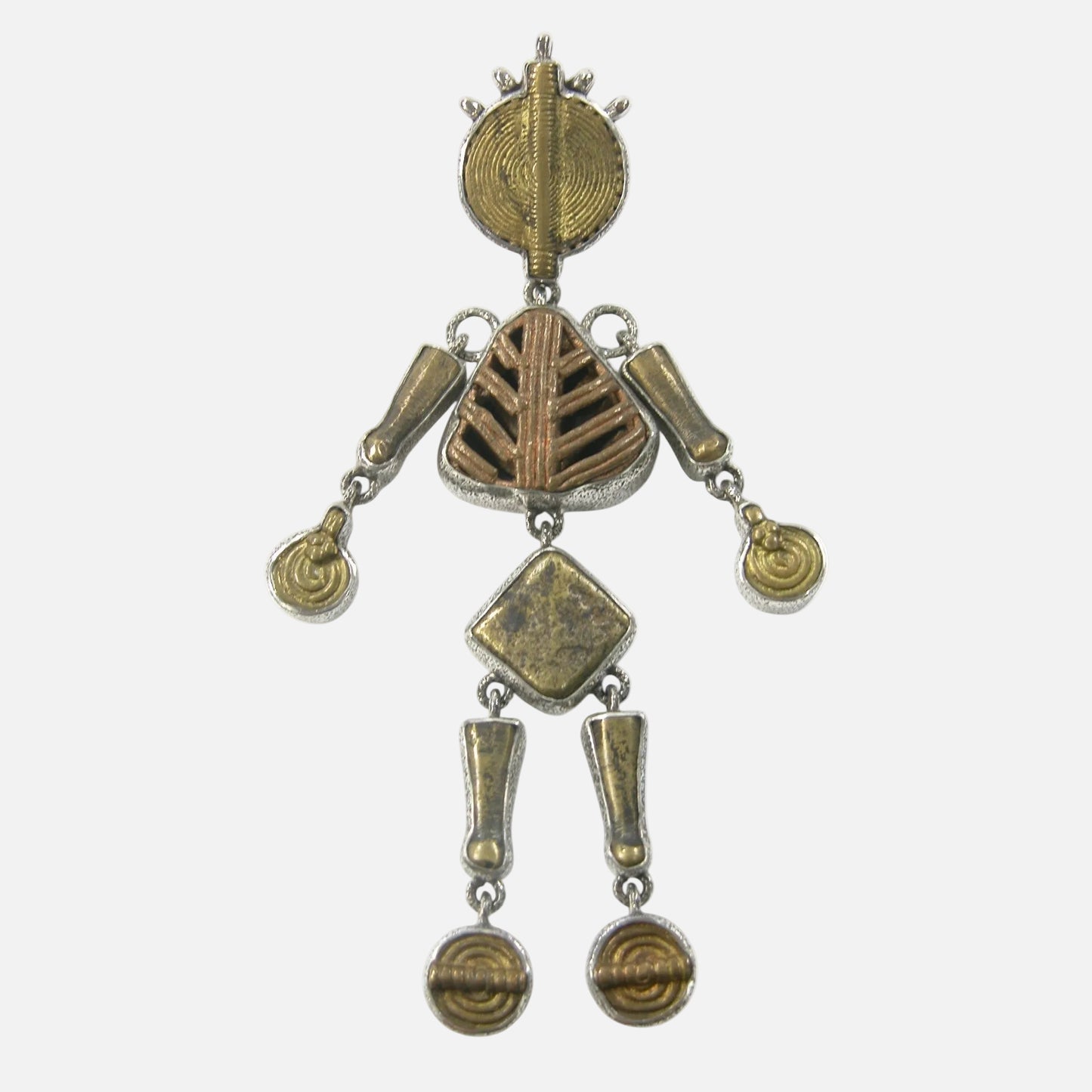 22537 Gold Weight Articulated Sterling Silver Pendant