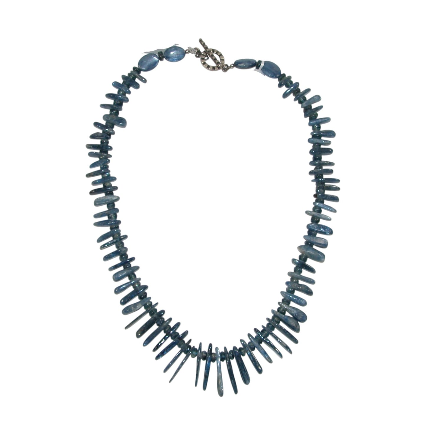Kyanite Beaded Sterling Silver Necklace