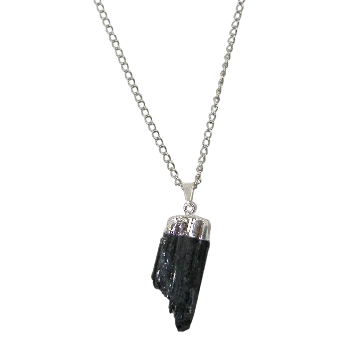 34367 Black Tourmaline Sterling Silver Necklace