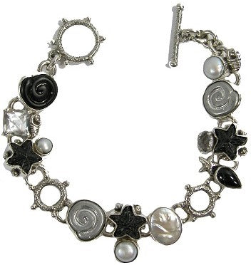 Freshwater Pearl Sealife Sterling Silver Bracelet