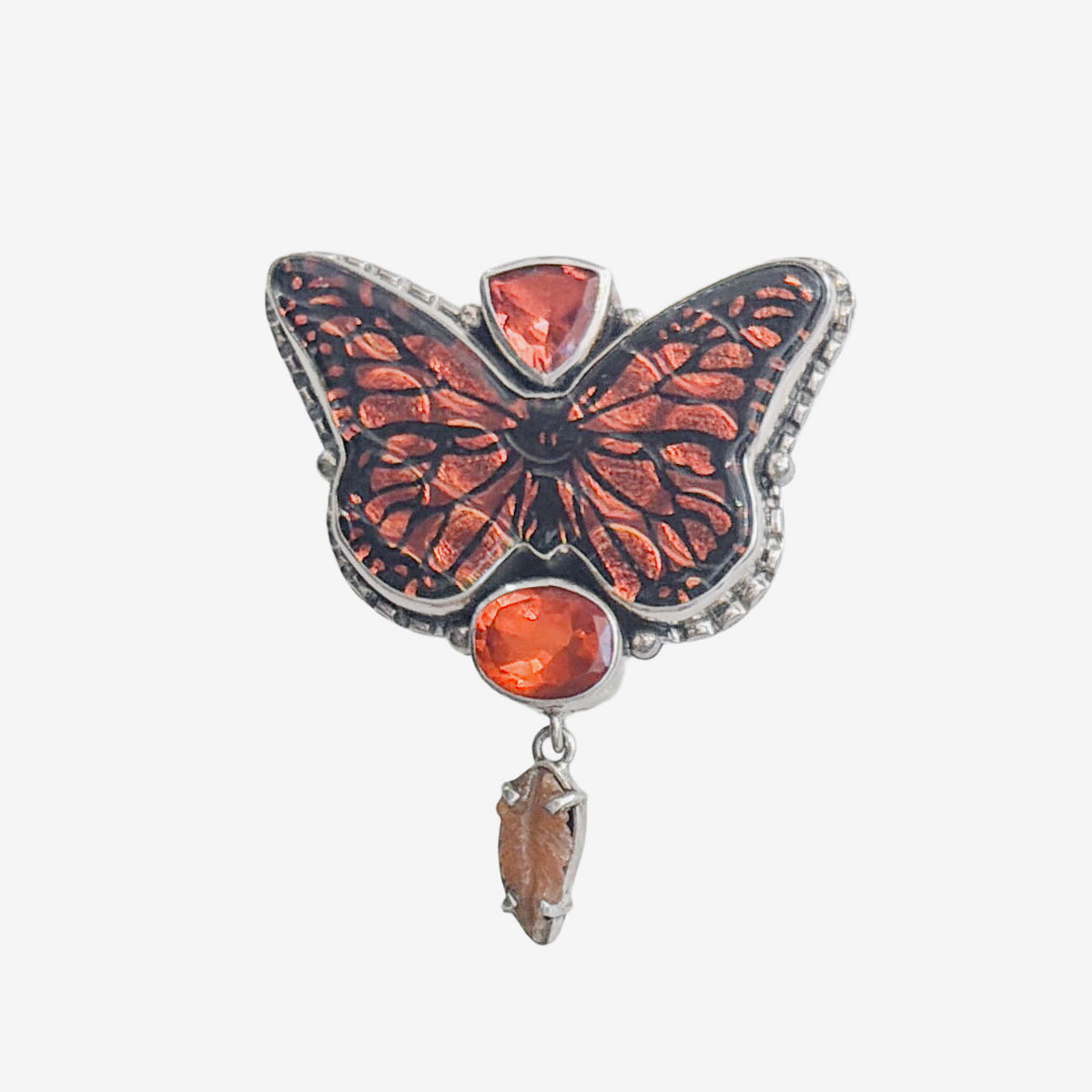 22843A Dichroic Glass, Aventurine, Celestial Quartz Pin / Pendant