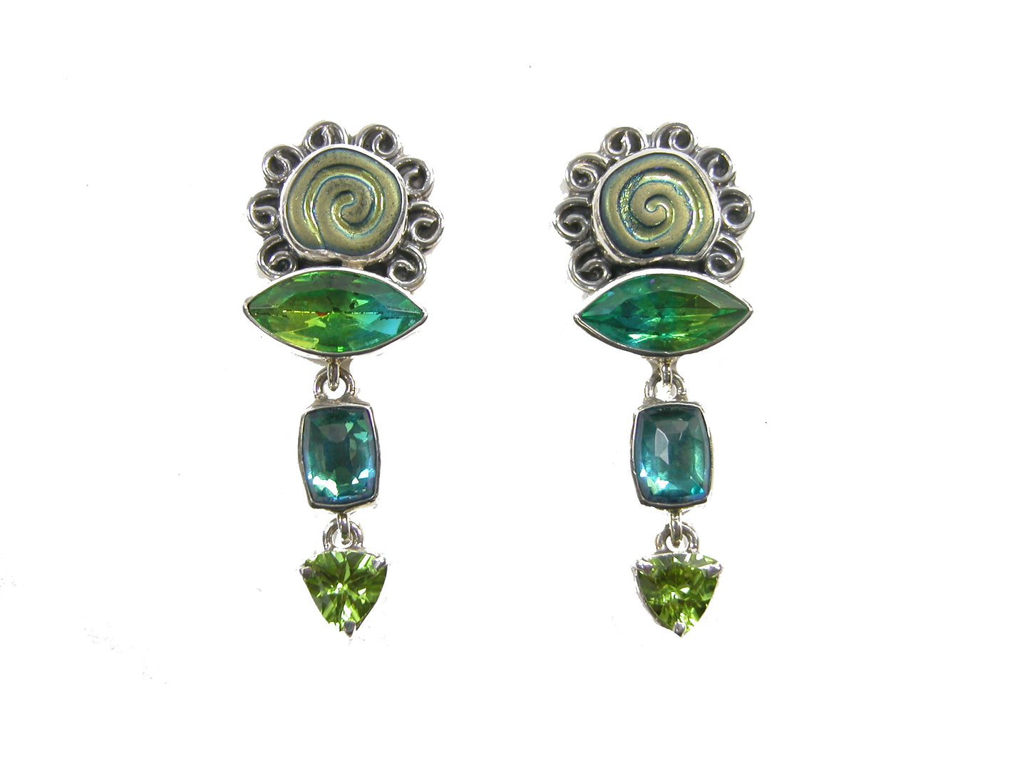 Peridot Quartz Sterling Silver Earring