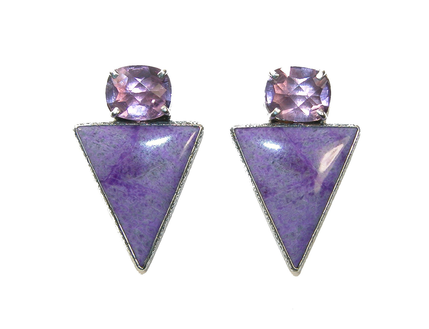 Amethyst Sugilite Sterling Silver Earring