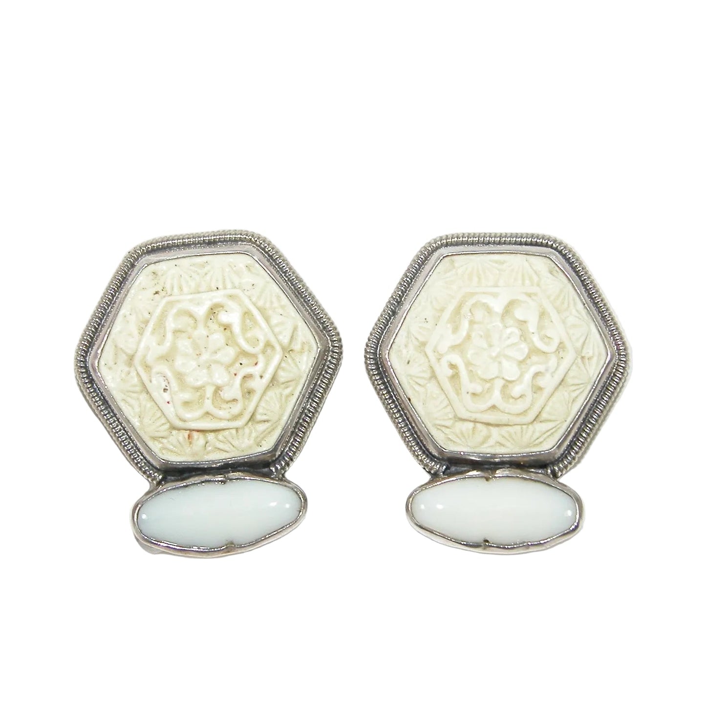 29585 Cinnabar, Czech Glass Sterling Silver Earrings