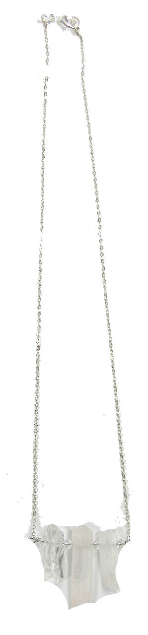 Three Stone Clear Crystal Necklace