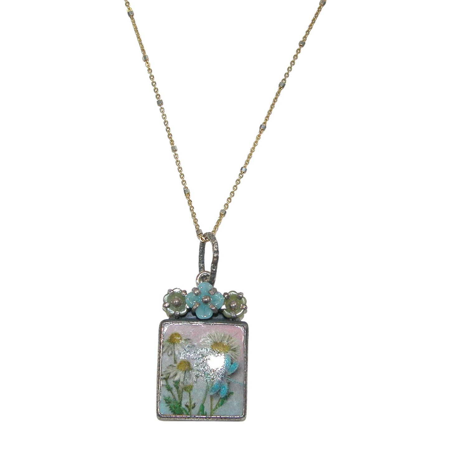 29961 Hand Made Tile Sterling Silver Necklace
