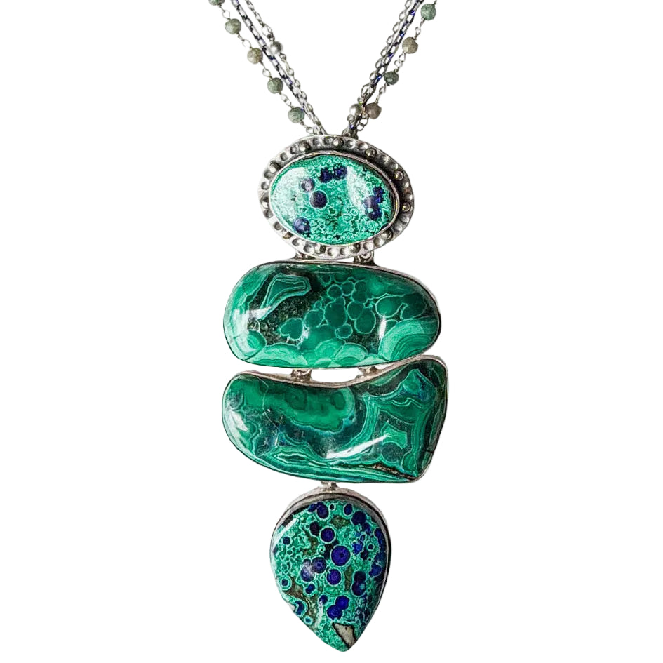 3005 Malachite, Malachite Azurite Necklace