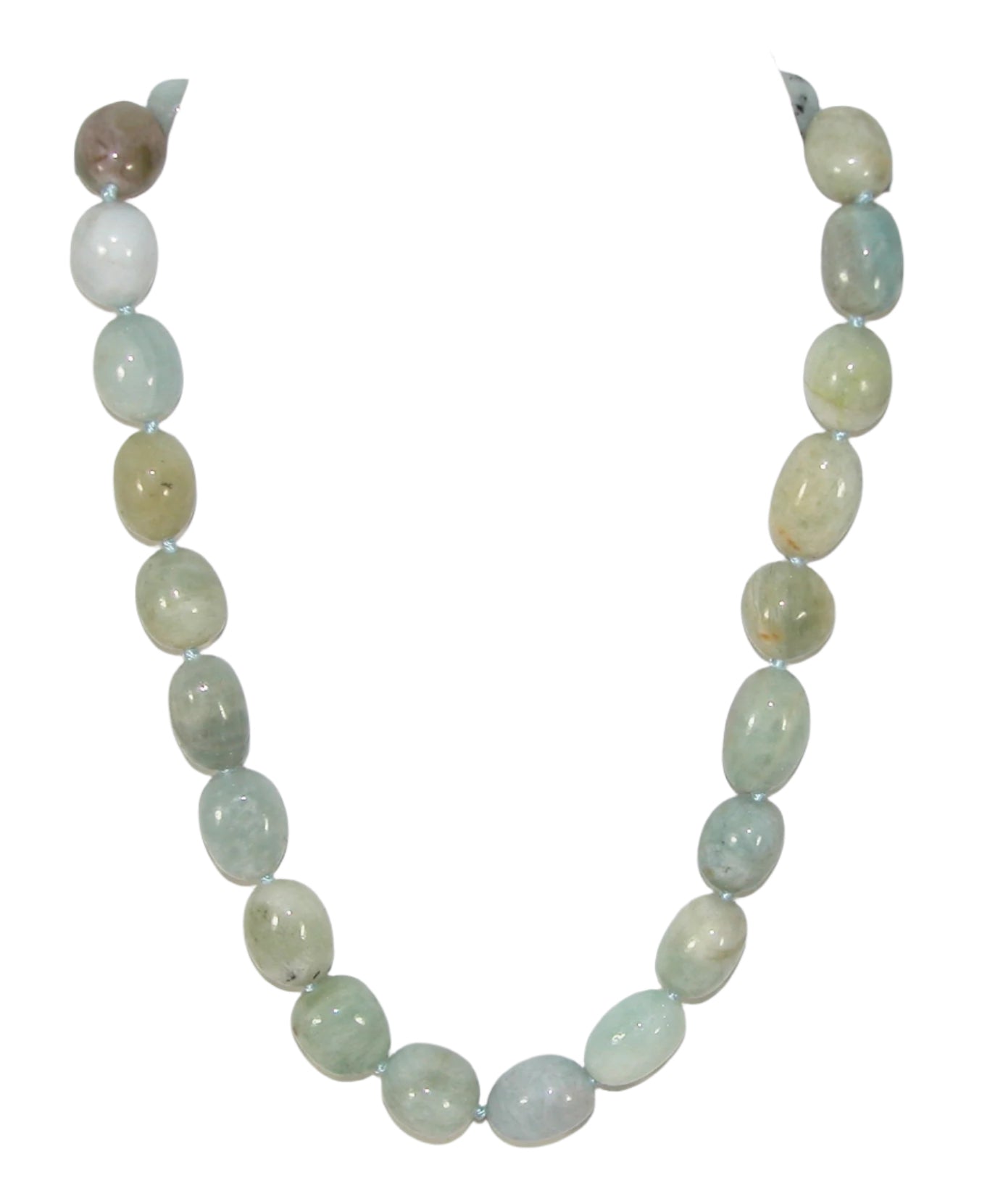 3032 Aquamarine Large Stone Single Strand Necklace