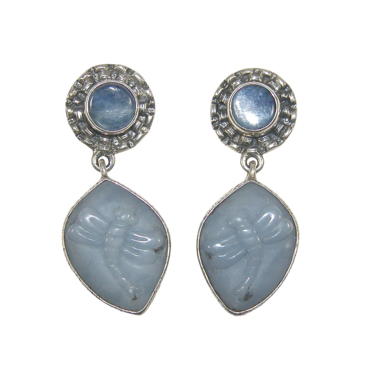 30333 Carved Dragonfly Sterling Silver Earrings
