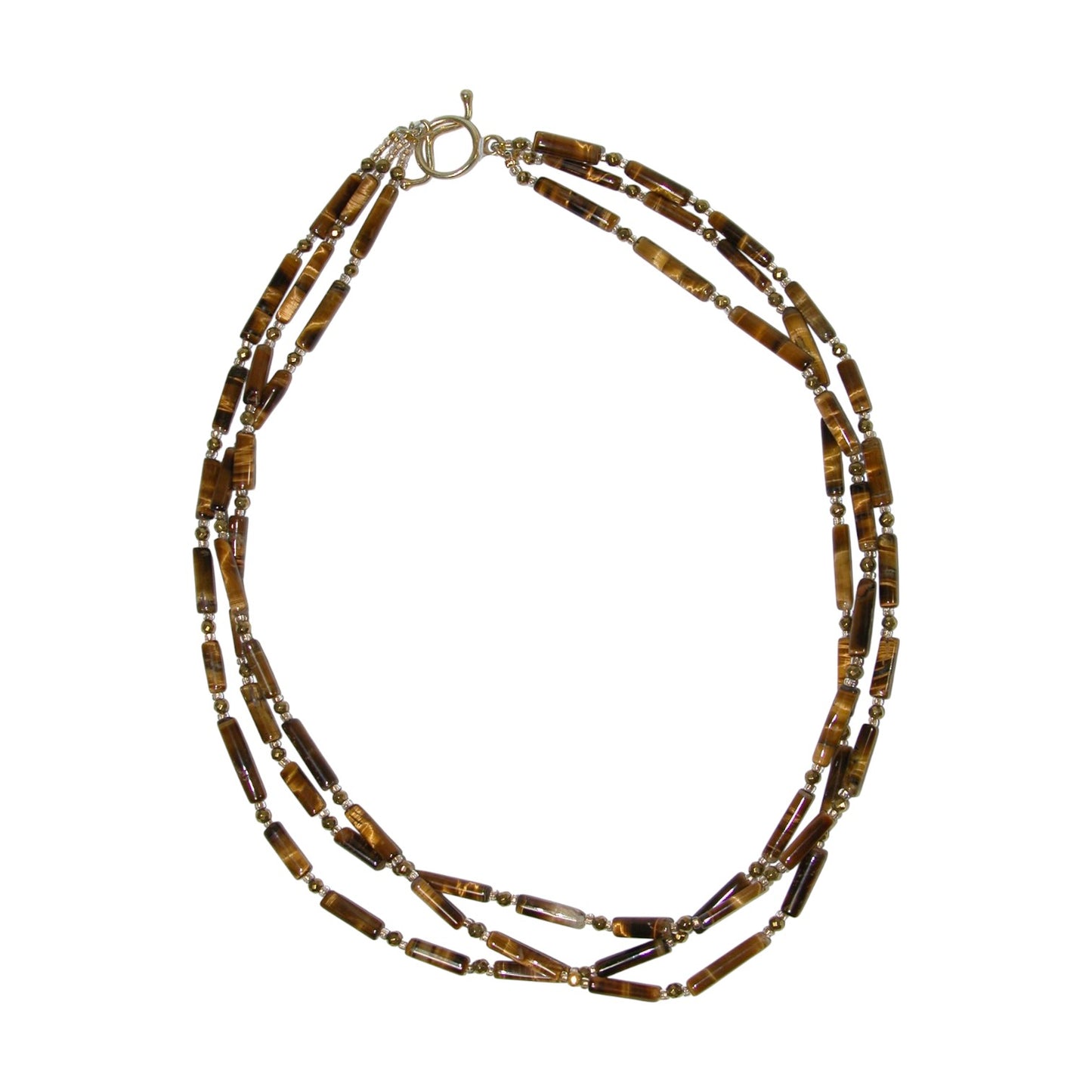 Tiger Eye Beaded Vermeil Necklace