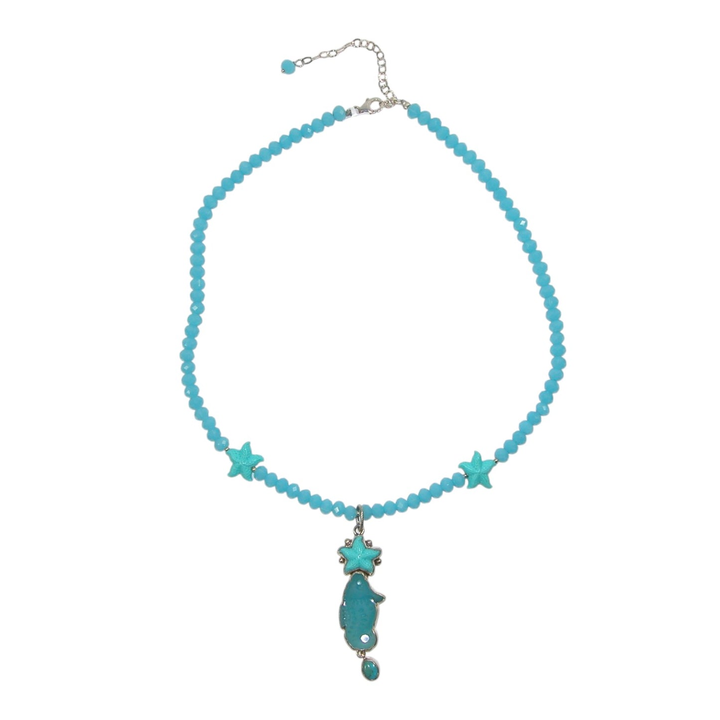 30781 Carved Seahorse Sterling Silver Necklace