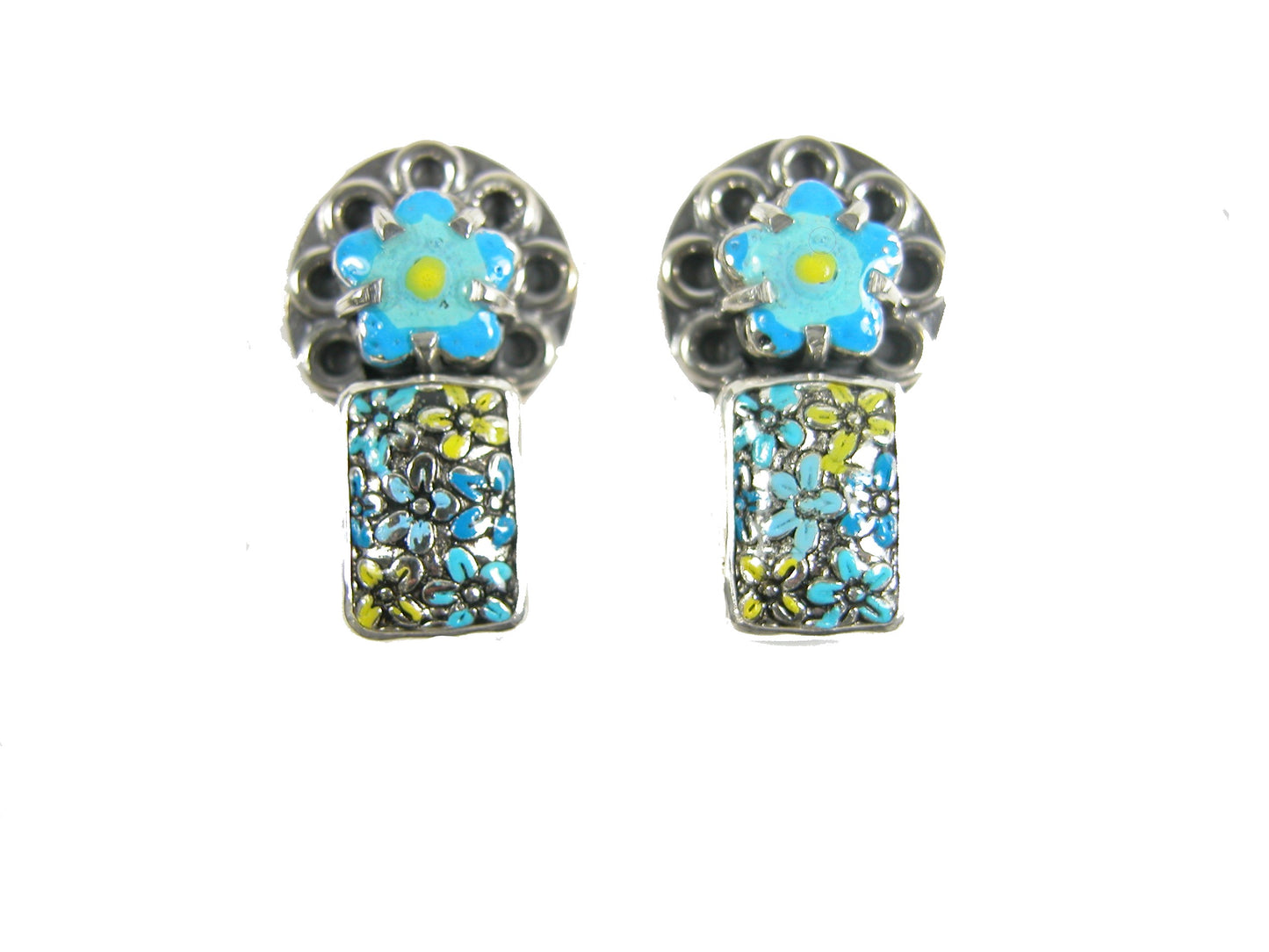 31131 Hand Enameling Sterling Silver Earrings