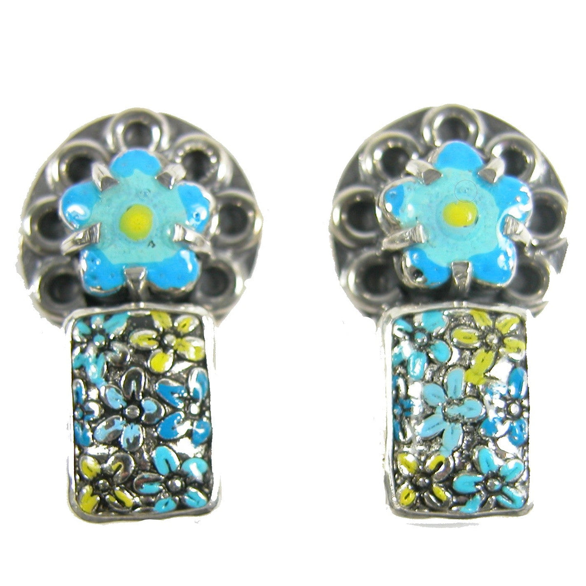 31131 Hand Enameling Sterling Silver Earrings
