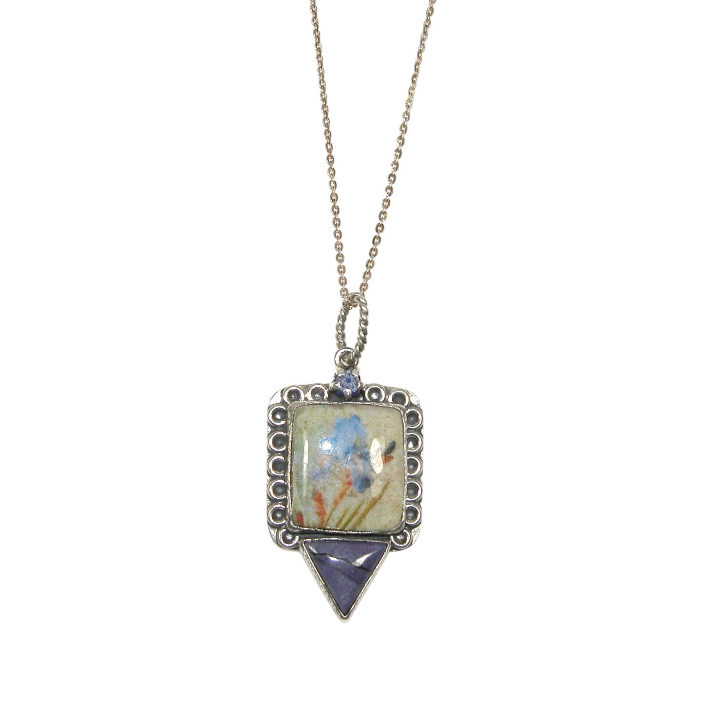 31145 Hand Made Tile Sterling Silver Necklace