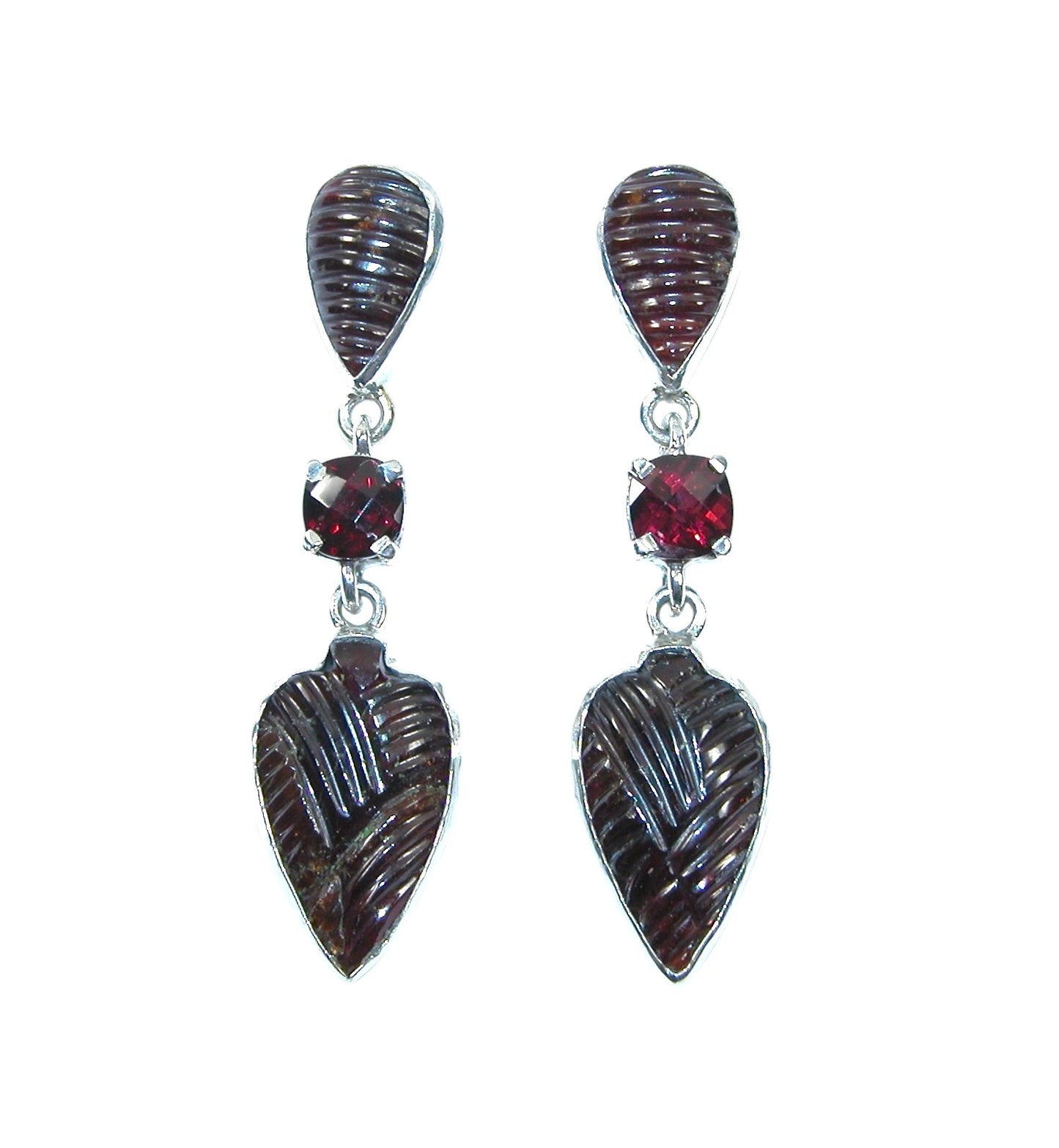 31701 Garnet Sterling Silver Earrings