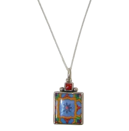 31716B Hand Made Tile Sterling Silver Necklace