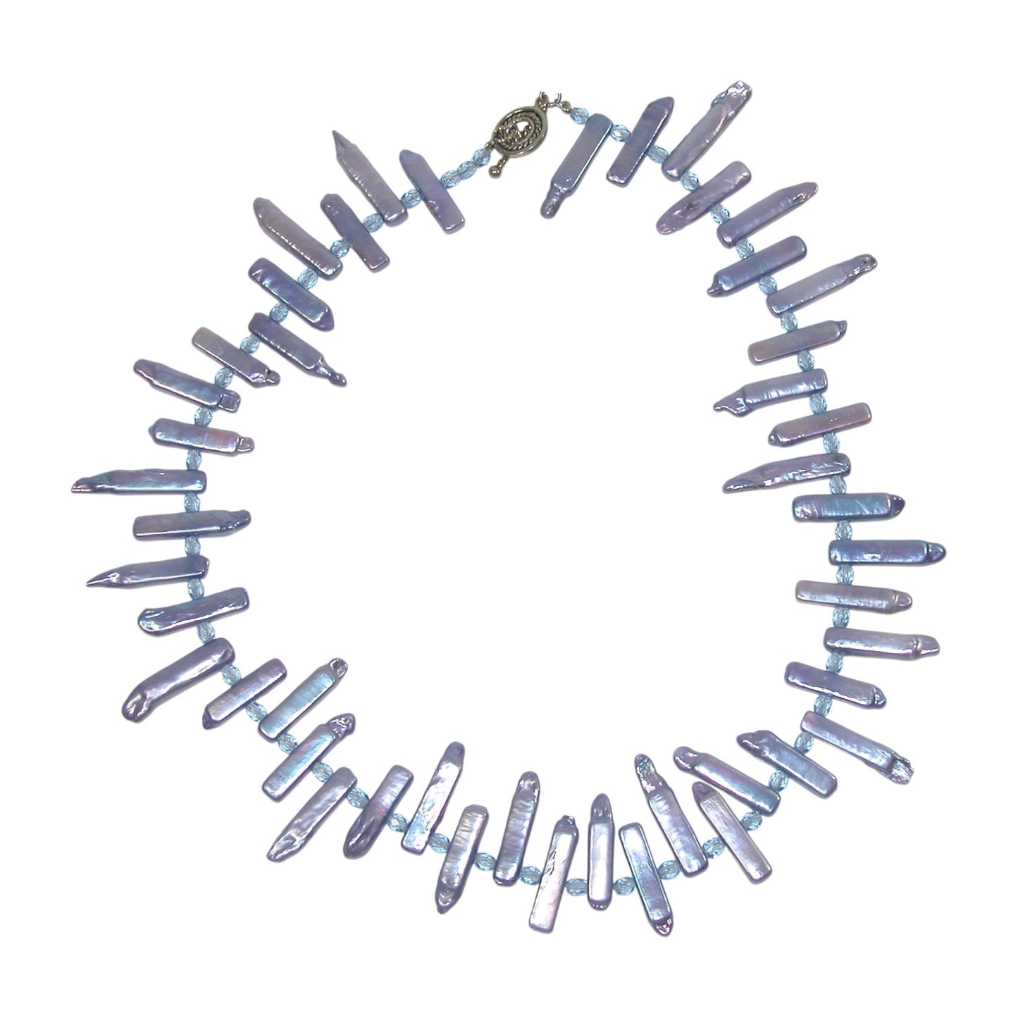 Freshwater Pearl, Crystal Sterling Silver Necklace
