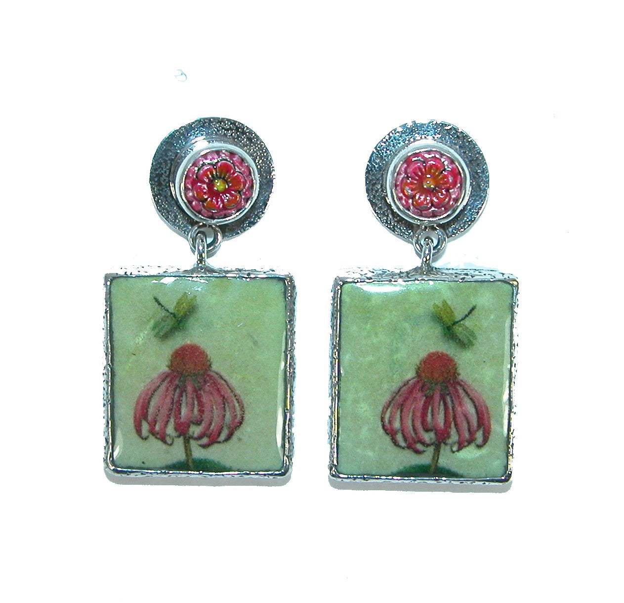 31957 Hand Made Tile Sterling Silver Earrings