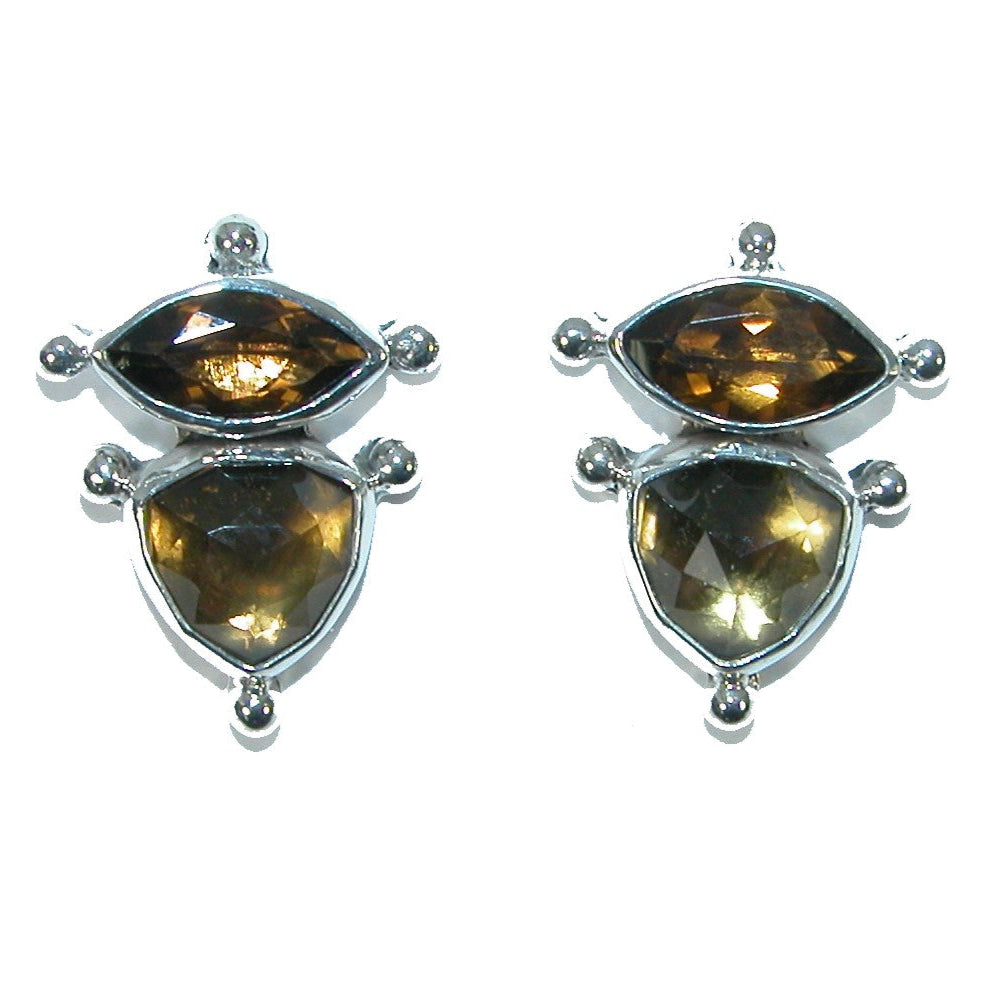 31958 Whiskey Quartz, Cognac Topaz Sterling Silver Earrings