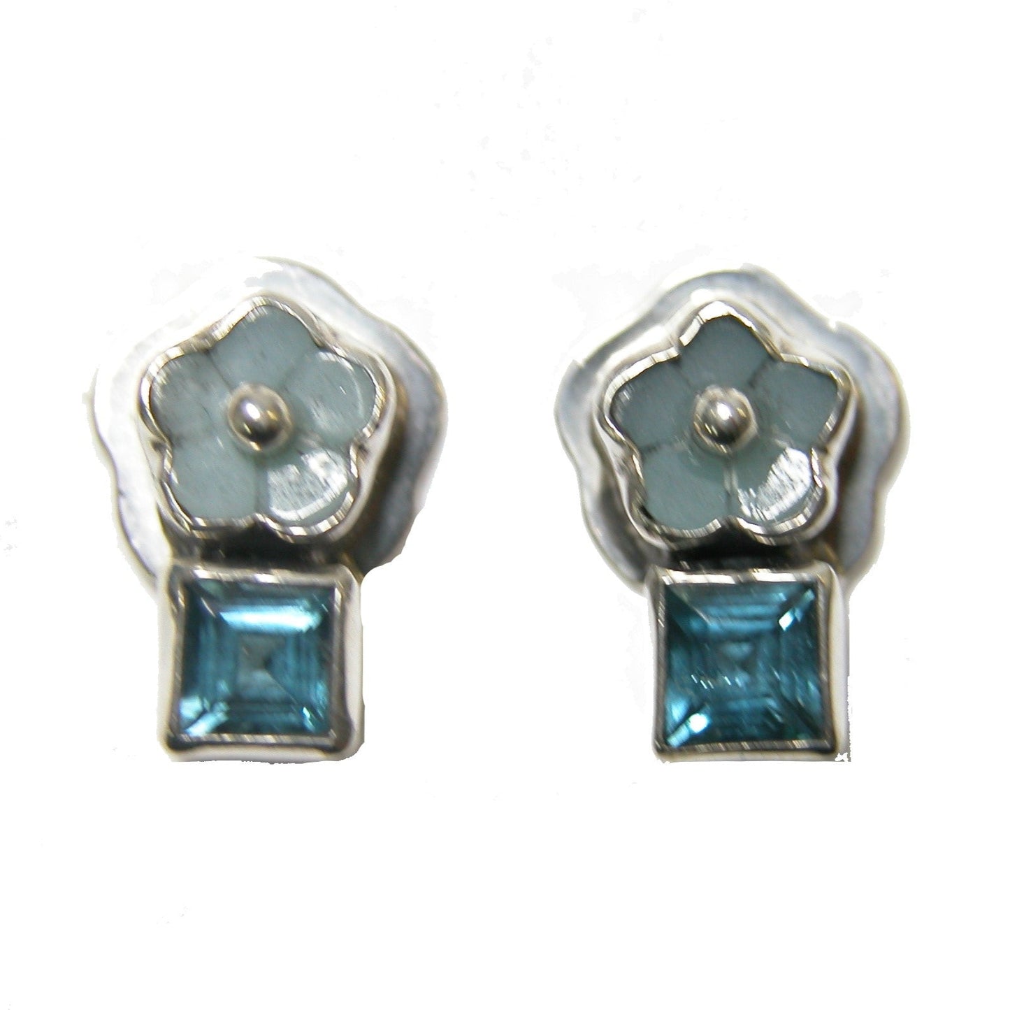 32187 Floral Topaz Sterling Silver Earrings