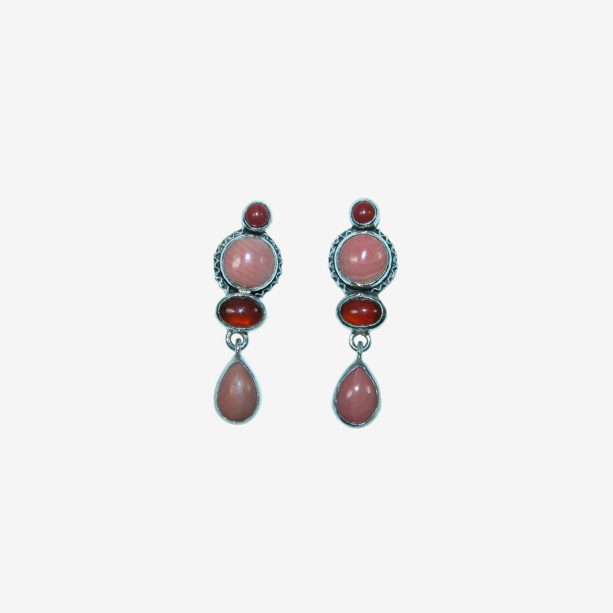 32237 Bamboo Coral, Hessonite Sterling Silver Earrings