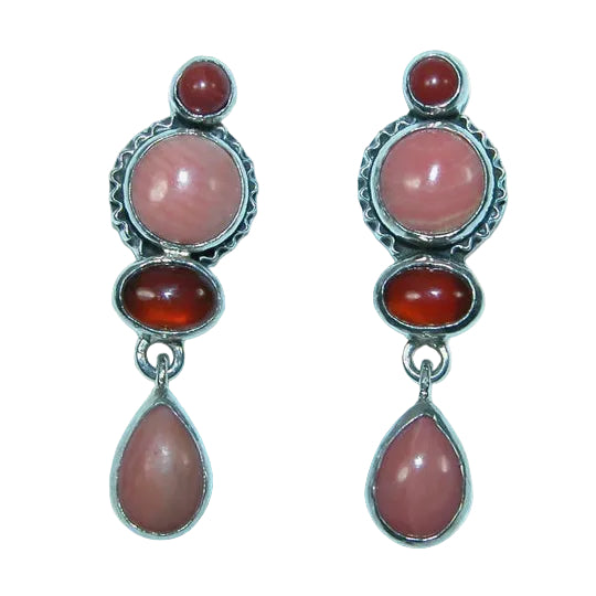 32237 Bamboo Coral, Hessonite Sterling Silver Earrings