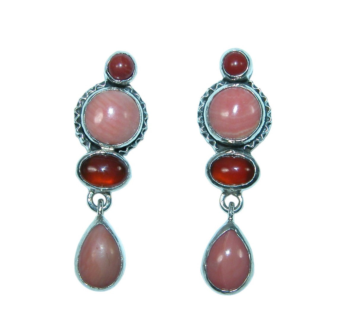 Peach Coral Hessonite Sterling Earring