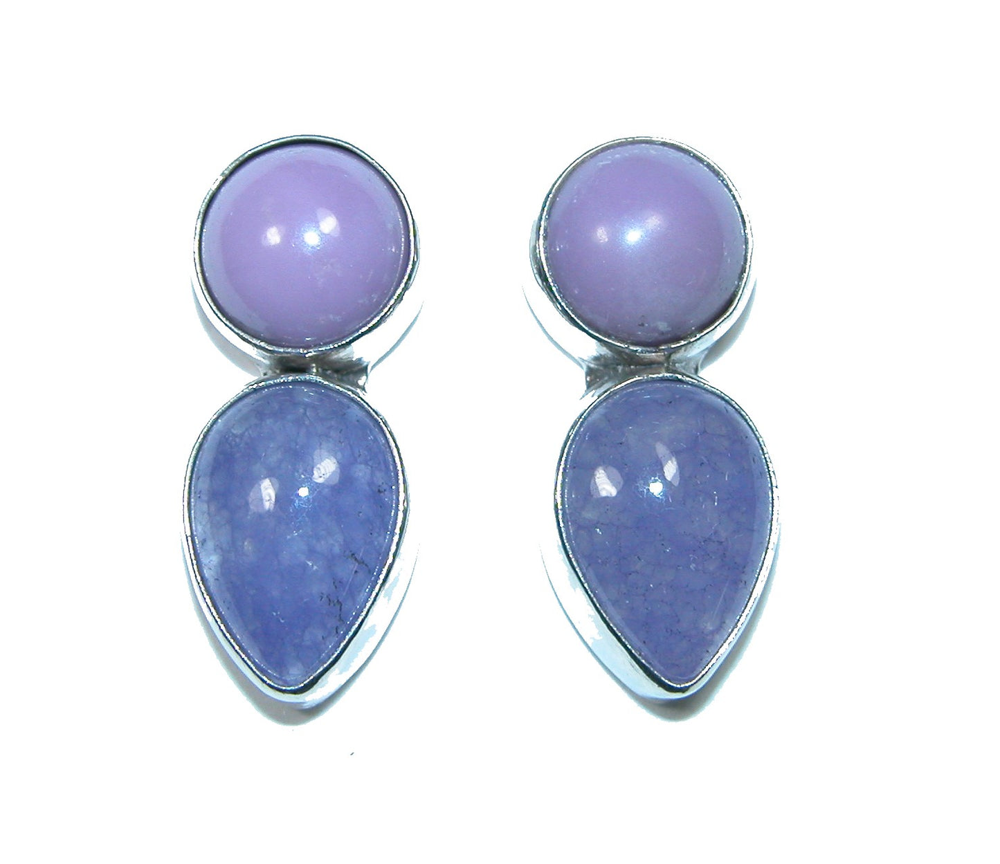 32369 Purple Amethyst Phosphosphiderite Sterling Silver Earrings