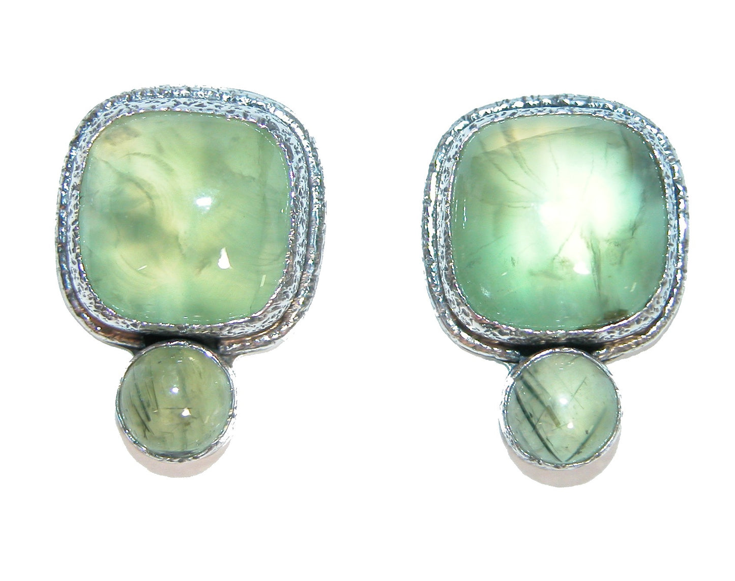 32388 Phrenite Sterling Silver Earrings