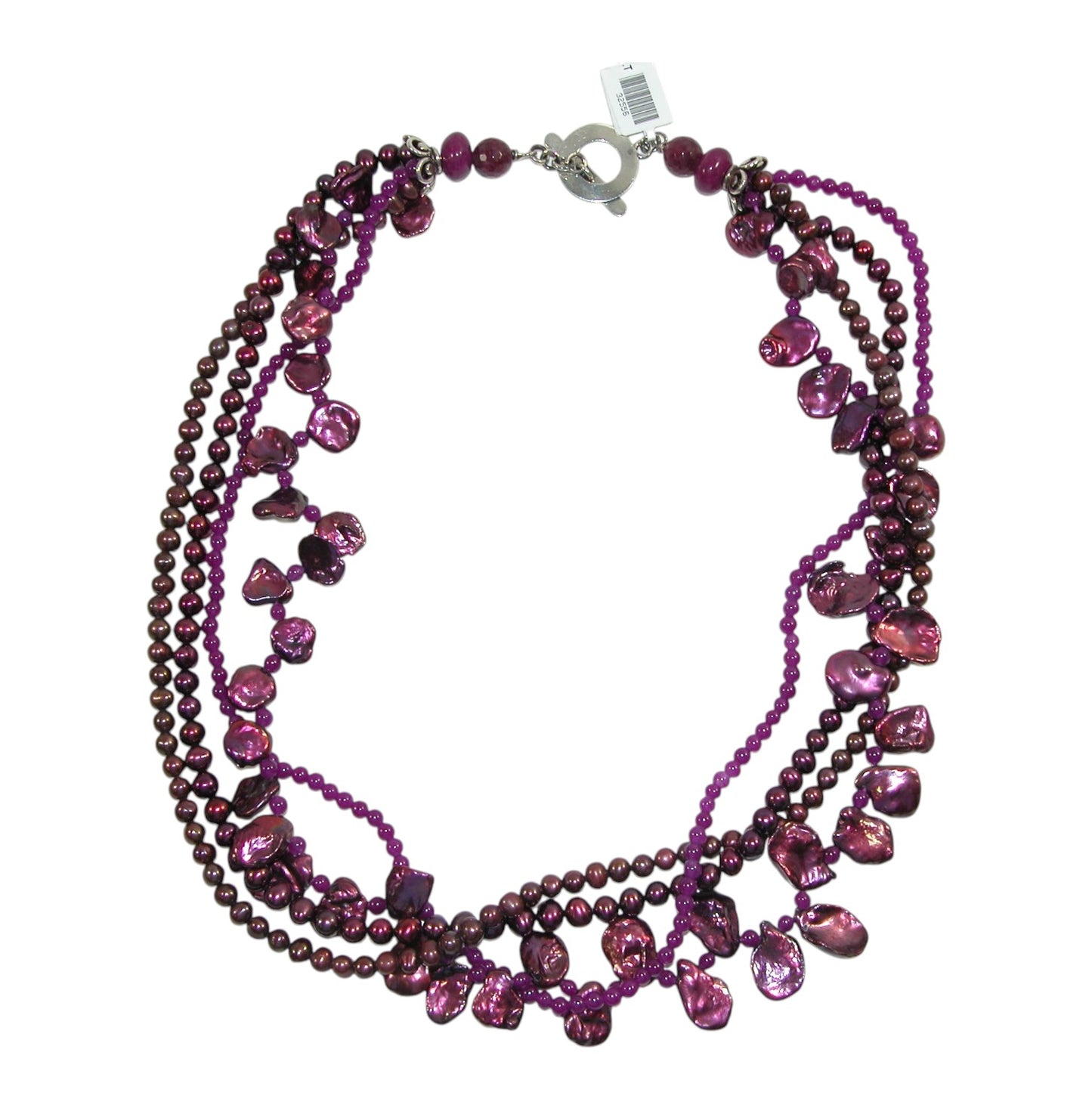 32556 Purple Freshwater Pearl Four Strand Necklace