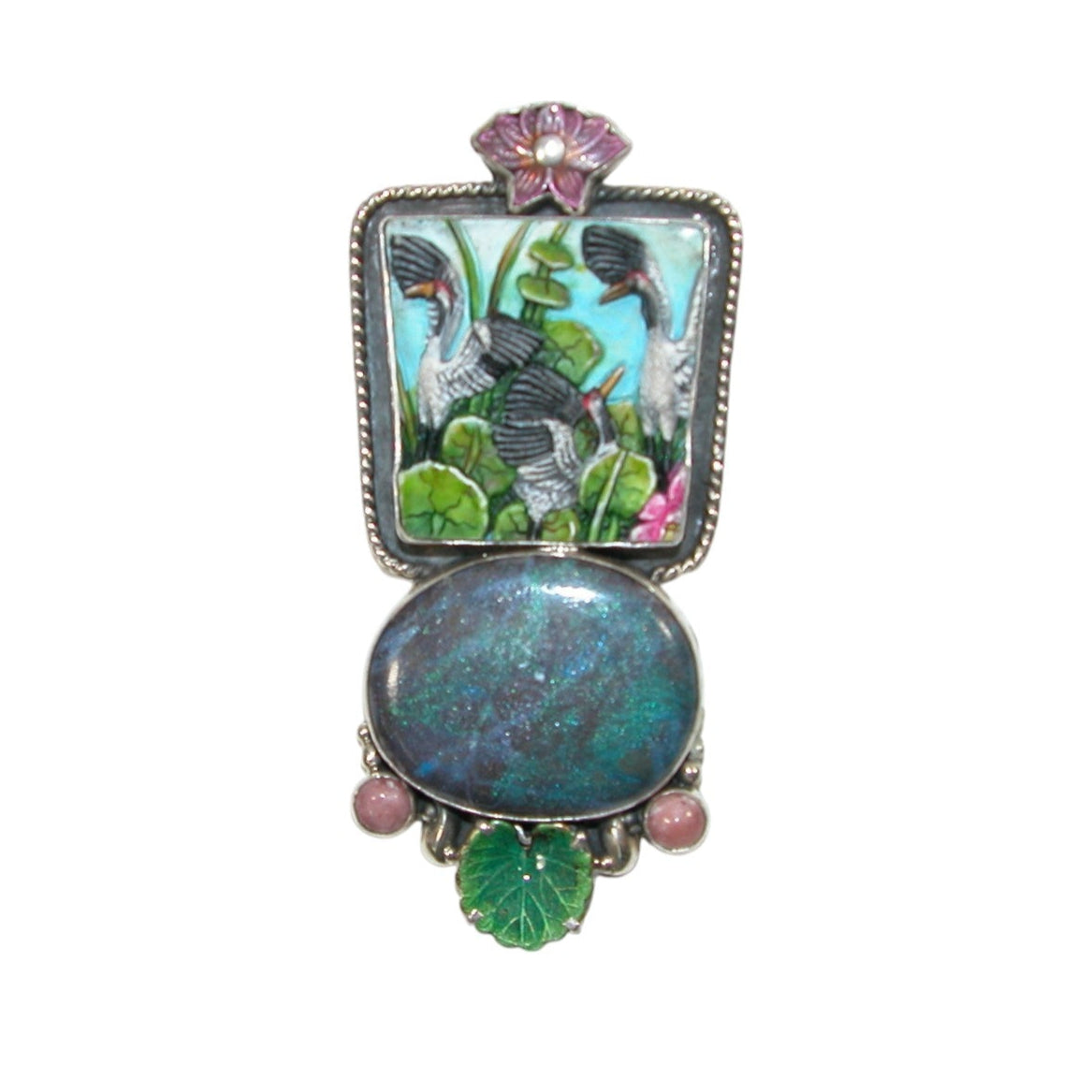 32648 Boulder Opal Sterling Silver Pin and Pedant