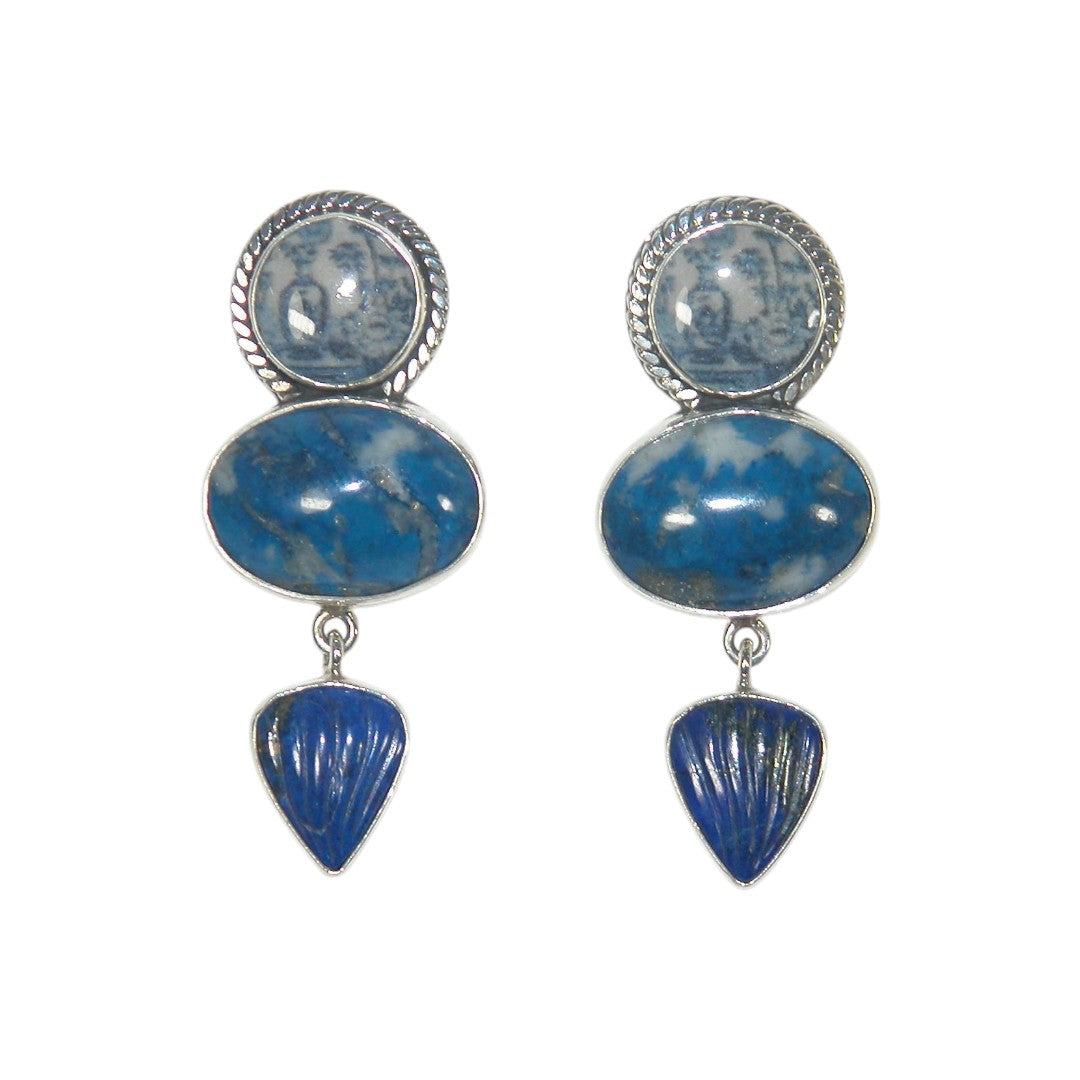 32894 Sodalite, Blue Lapis Sterling Silver Earrings