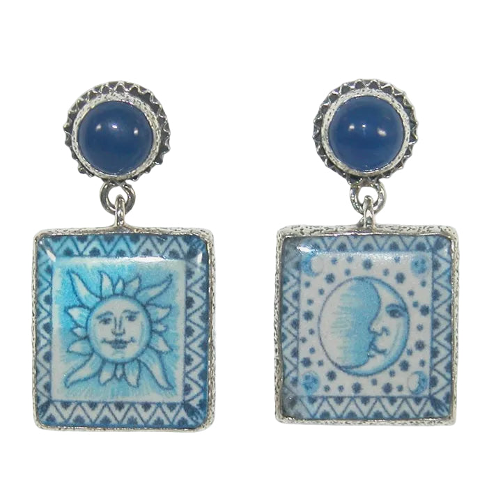 32910 Hand Made Tile Sterling Silver Earrings